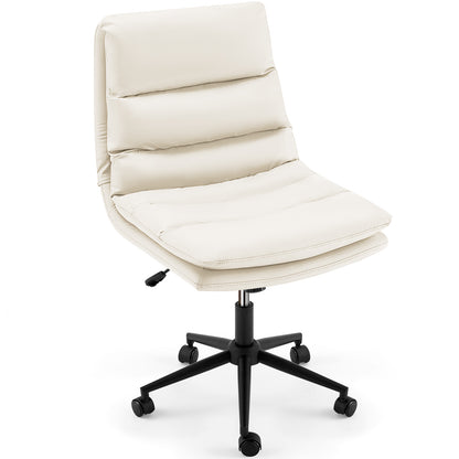 YODOLLA Office Chairs Swivel Desk Chair, PU Leather White