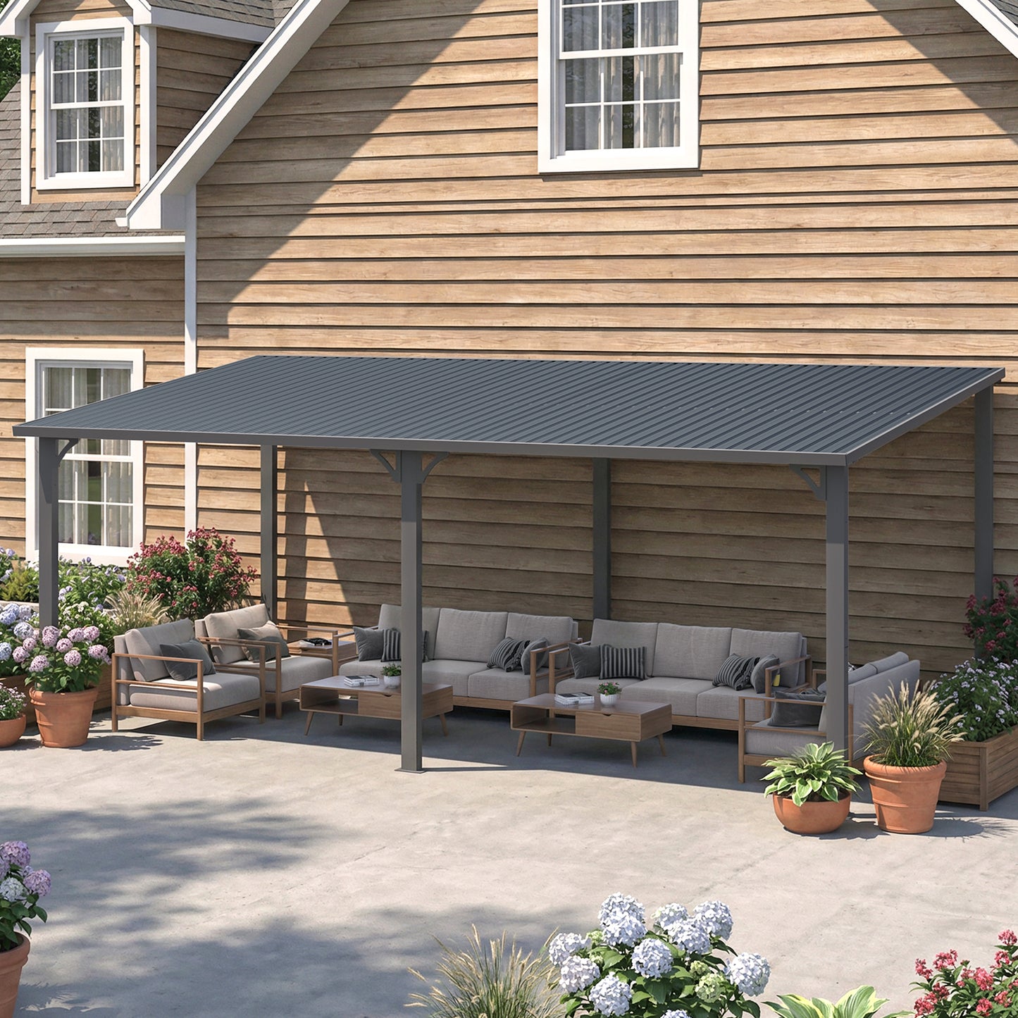 YODOLLA 20' x 10' Outdoor Hardtop Metal Gazebo for Patio