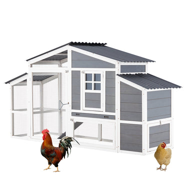 YODOLLA large grey chicken coop for 10 chickens.