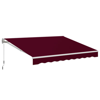 YODOLLA 13'×10' manual retractable awning, wine red.