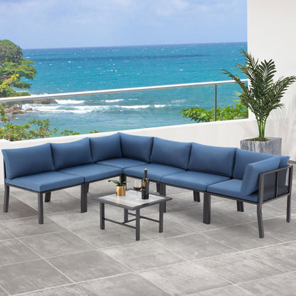 YODOLLA 7 Pieces Patio Furniture Set, Blue
