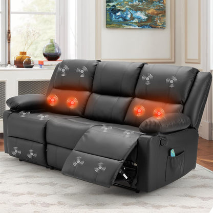 YODOLLA Reclining Sofa 3-Seater Couch, Black