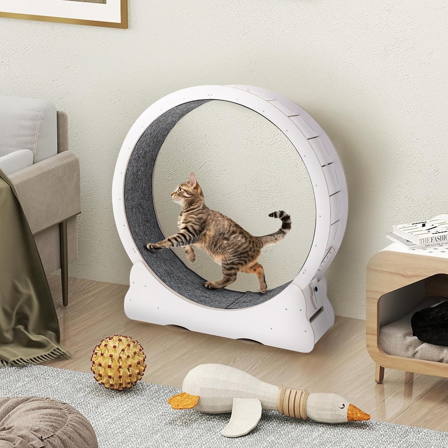 YODOLLA 35.8'' Cat Wheel for Indoor Cats, White
