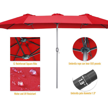 YODOLLA waterproof red patio umbrella for sun protection