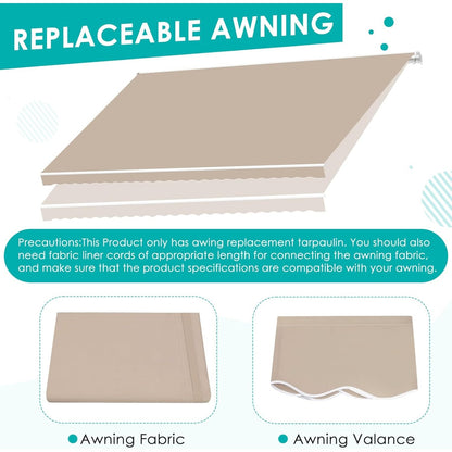 YODOLLA 13x10FT Retractable Awning Replacement Sunshade Canopy