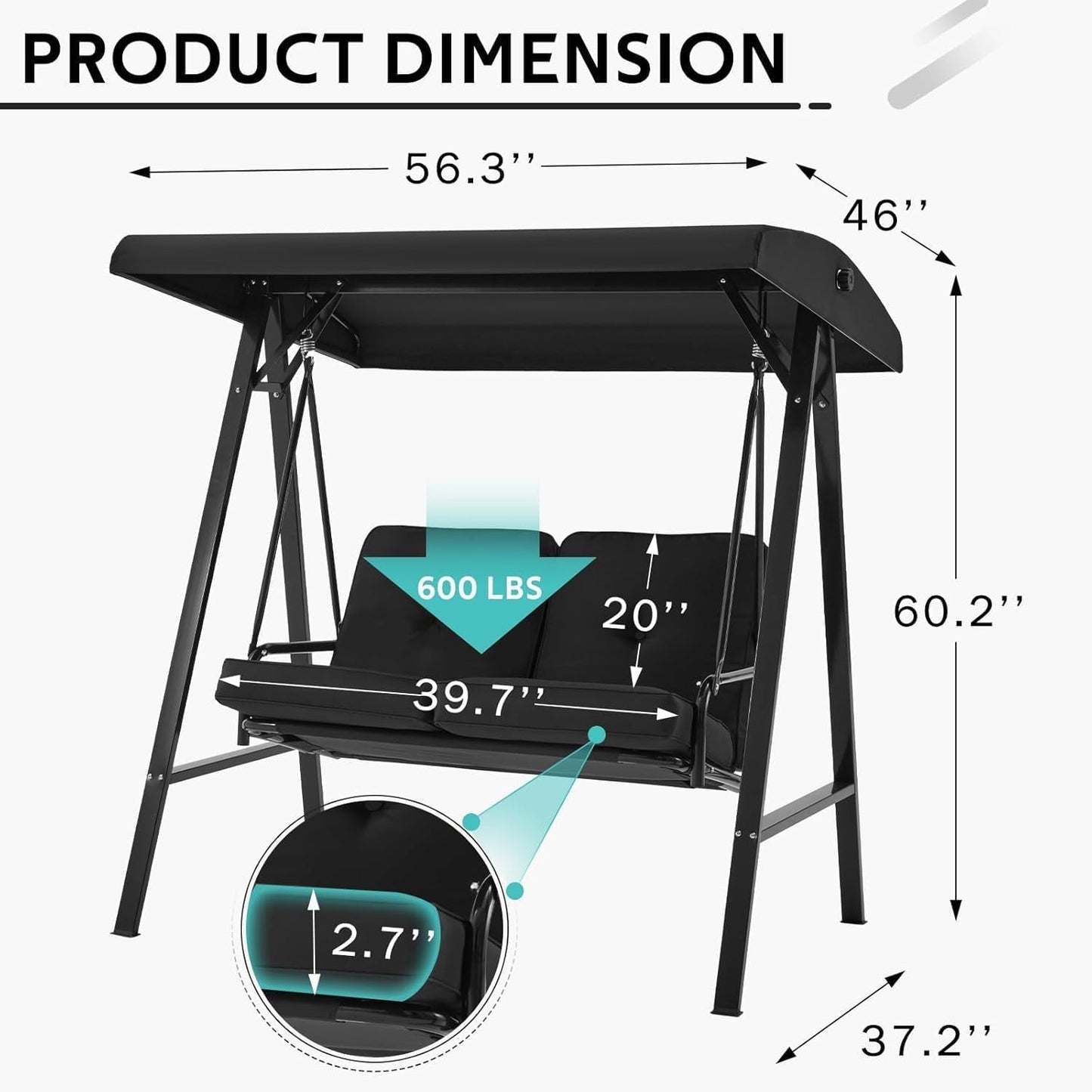 YODOLLA adult patio swing