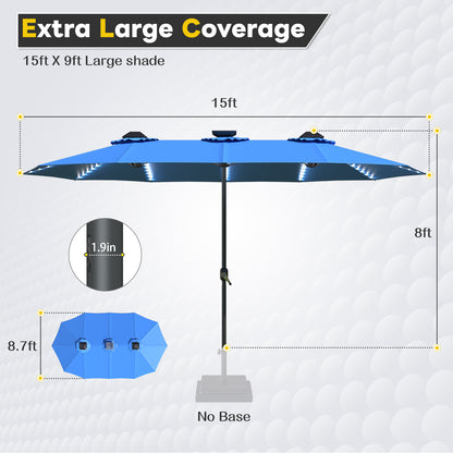 YODOLLA large patio umbrella wide sun coverage