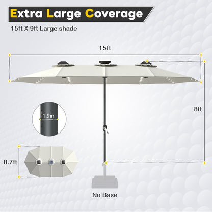 YODOLLA solar powered patio umbrella energy efficient