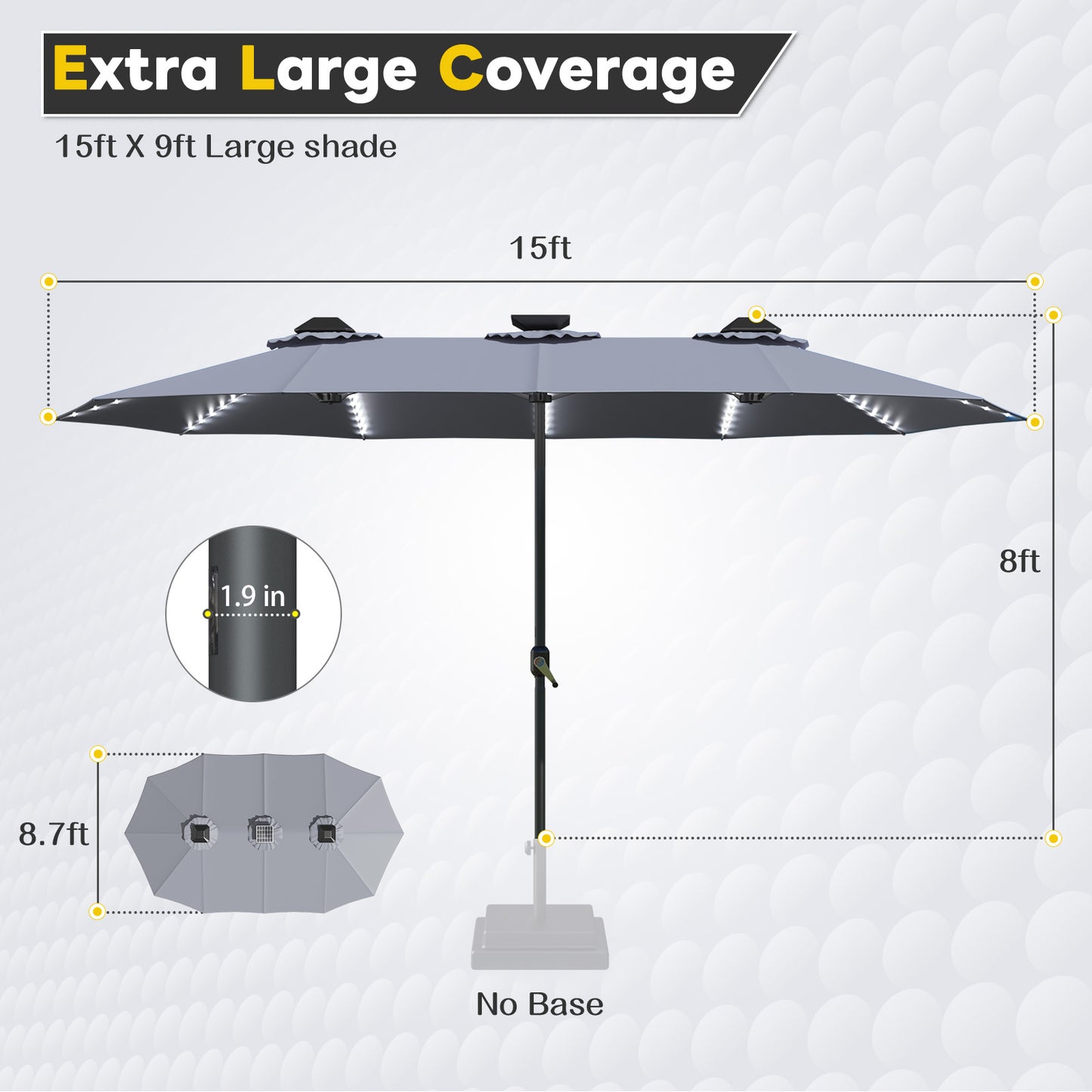 YODOLLA patio umbrella with lights energy efficient