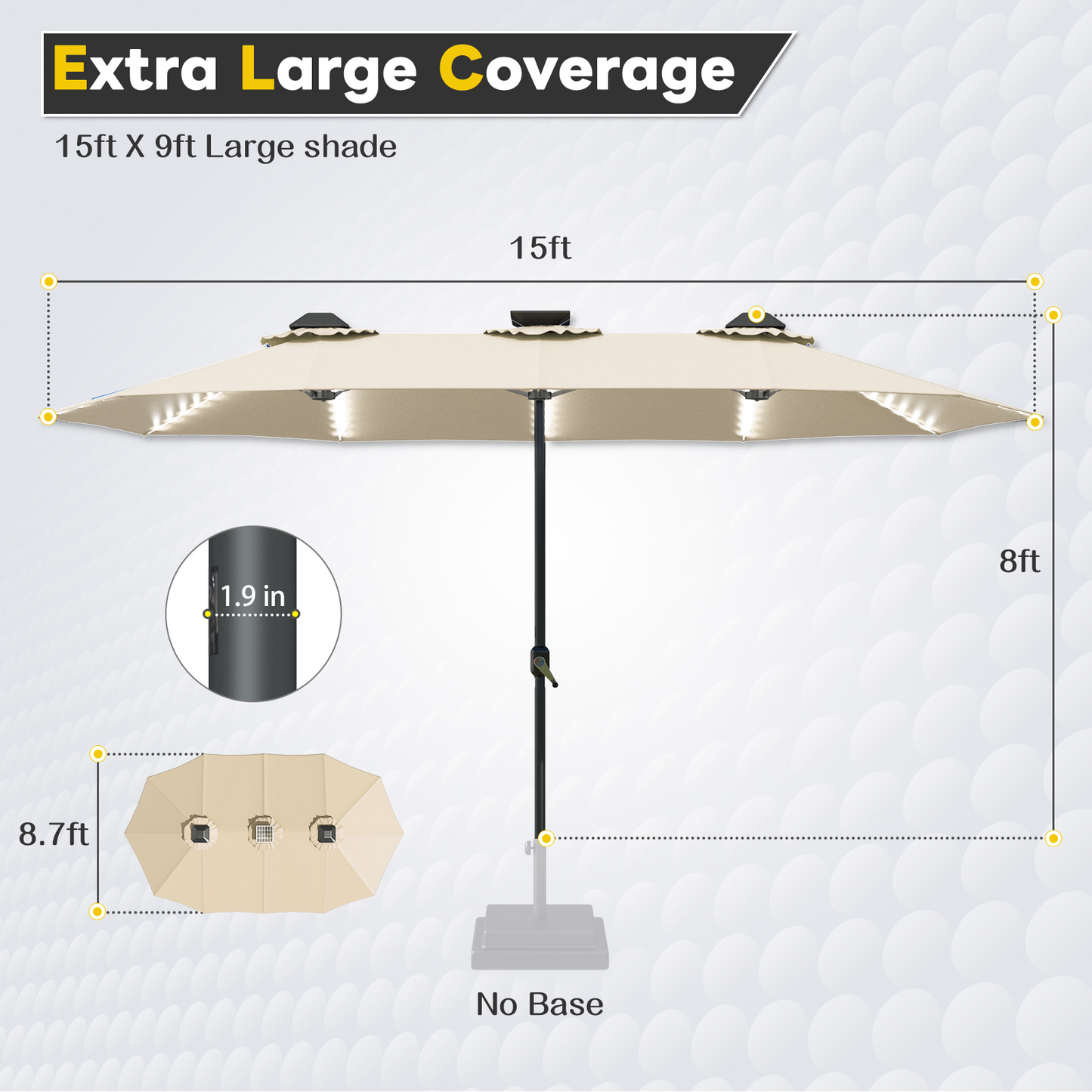 YODOLLA patio umbrella with lights solar powered