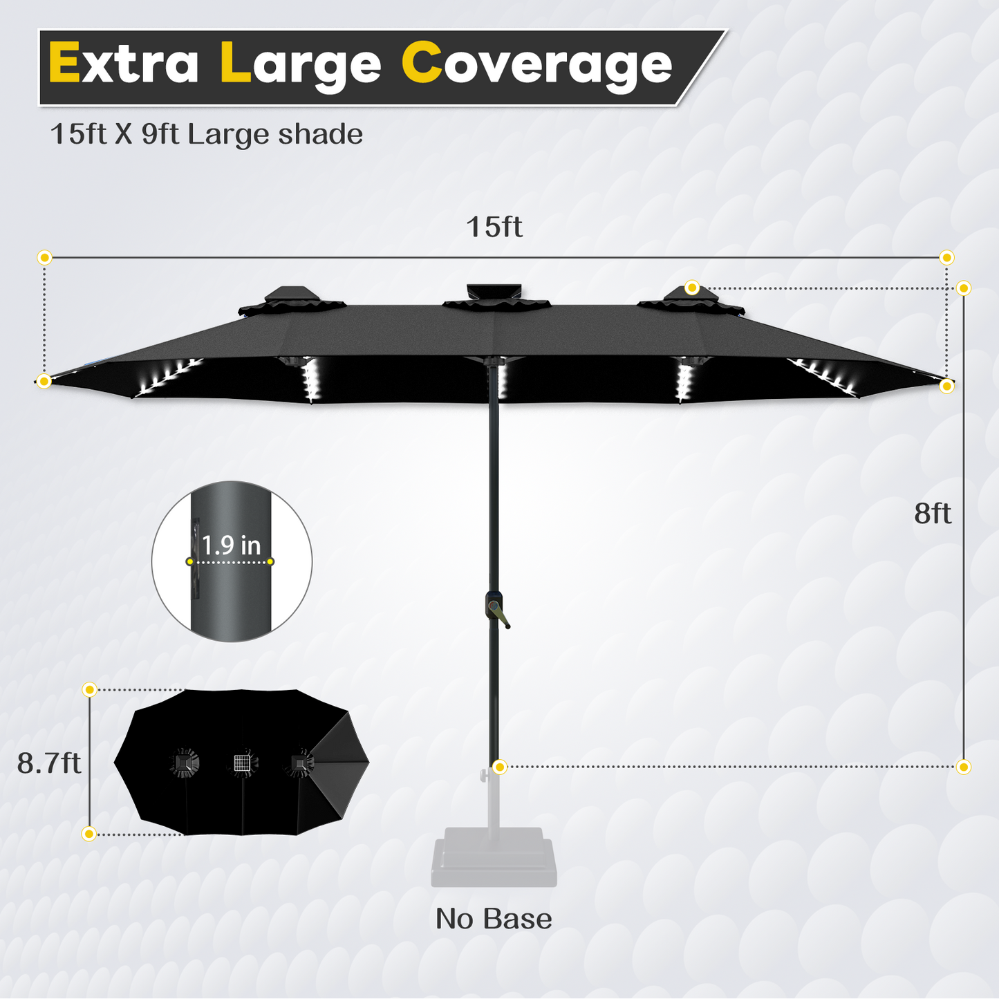 YODOLLA outdoor patio umbrella UV resistant