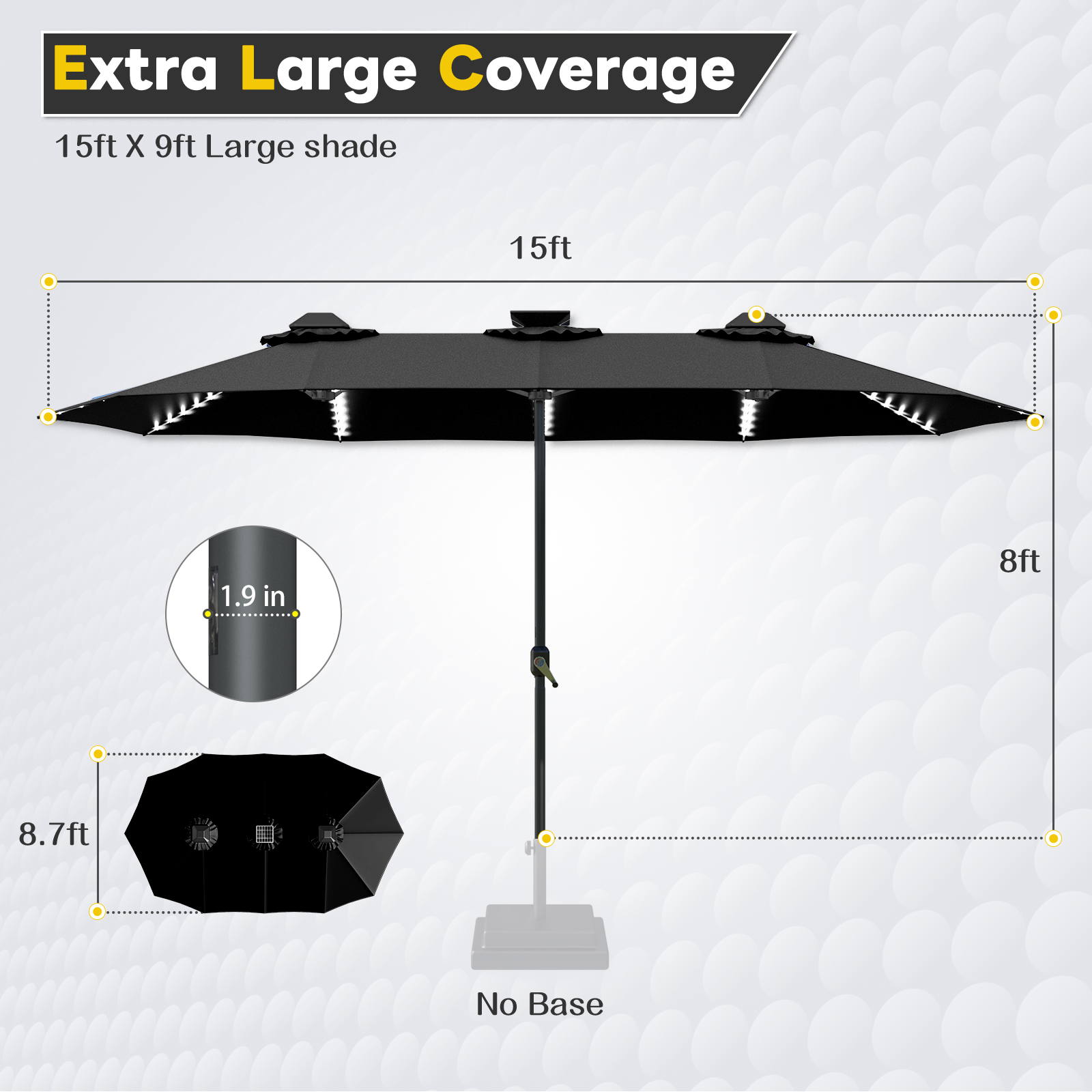 YODOLLA outdoor patio umbrella UV resistant