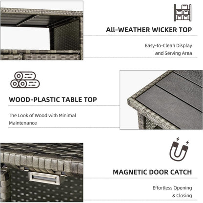 YODOLLA Grill Cart Outdoor with Storage, Gray