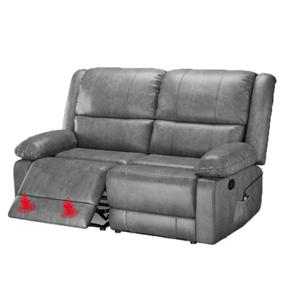 YODOLLA 2 Seat Loveseat Recliner with Heat&Massage Function, Faux Leather, Grey