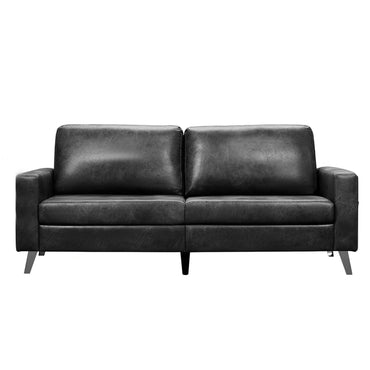 YODOLLA 79 Inch Sofa Couch for Living Room, Faux Leather, Black