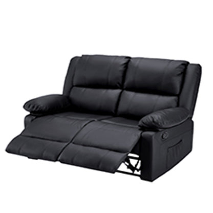 YODOLLA 2 Seat Loveseat Recliner with Heat&Massage Function, Faux Leather, Black