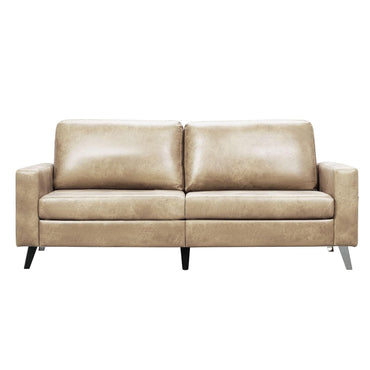 YODOLLA 79 Inch Sofa Couch for Living Room, Faux Leather, Beige