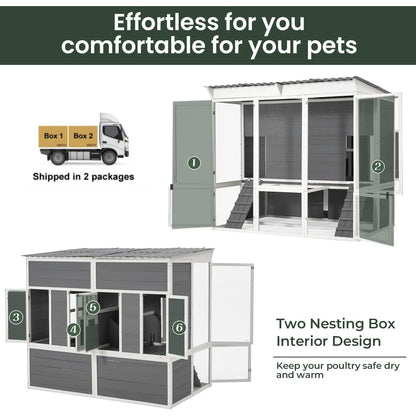 YODOLLA 67'' Extra Large Wood Chicken Coop with Run