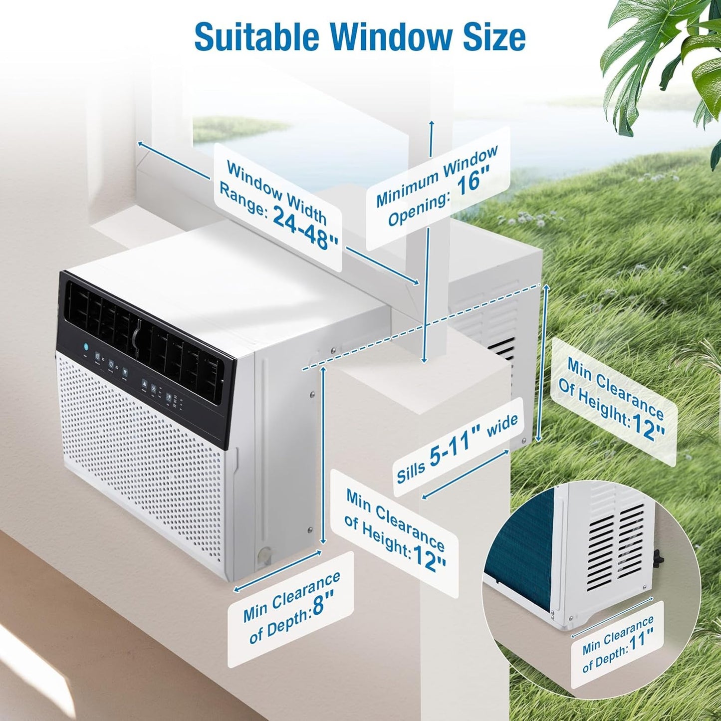 YODOLLA 8100 BTU Window Air Conditioner, White