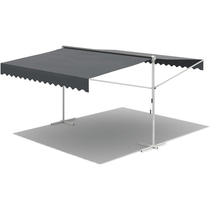 YODOLLA 13'x10' Dual Side Free Standing Retractable Awning, Dark Gray