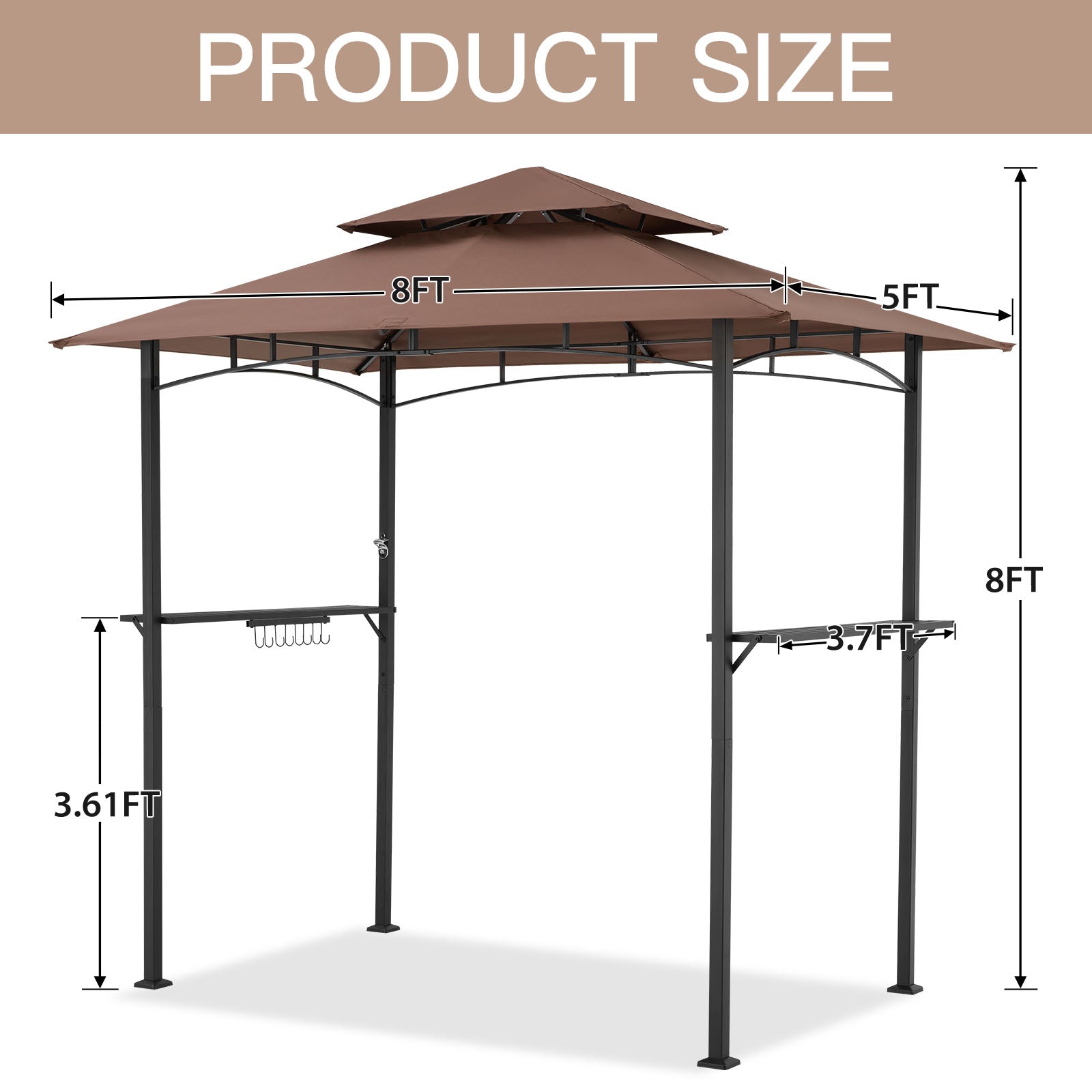 YODOLLA 8x5 BBQ Grill Gazebo