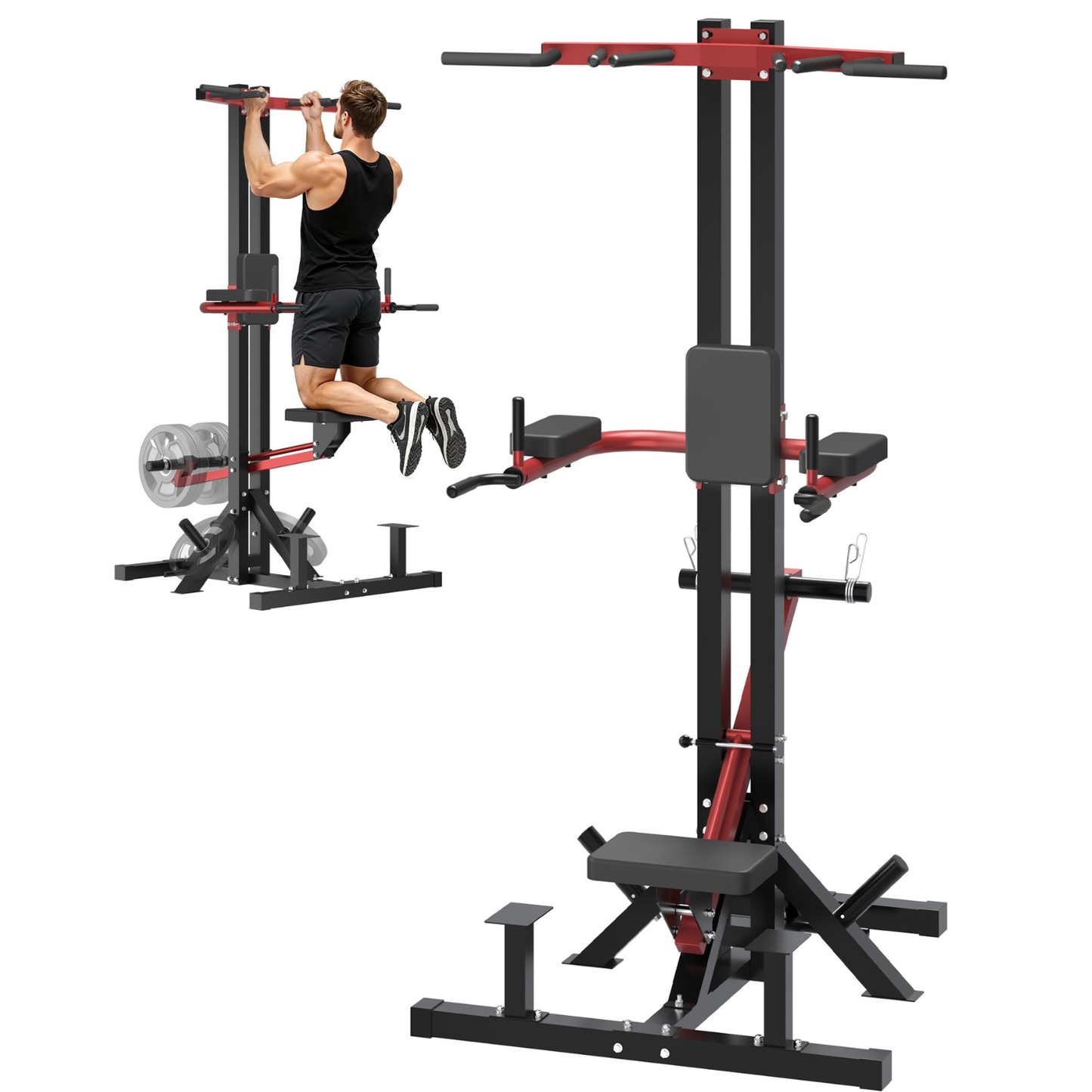 YODOLLA Power Tower Pull Up & Dip Station, Leverage Assisted Dip Machine