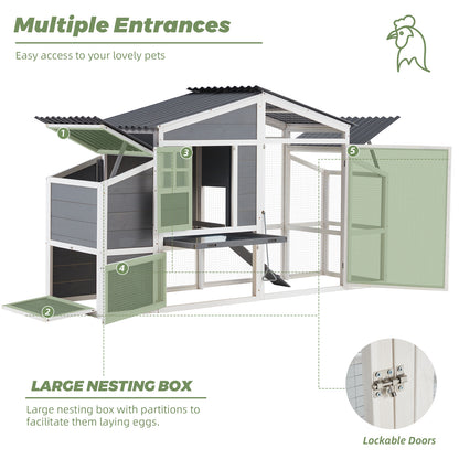 YODOLLA 81” chicken coop with nesting boxes.