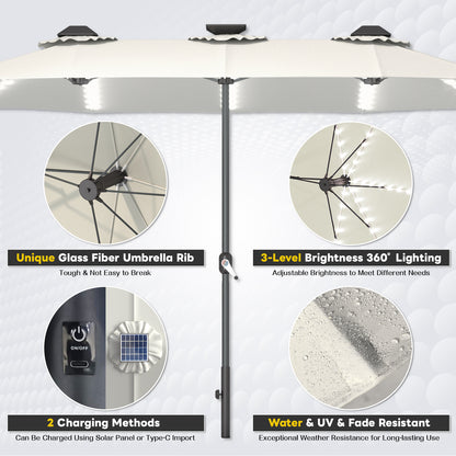 YODOLLA rectangular patio umbrella UV resistant