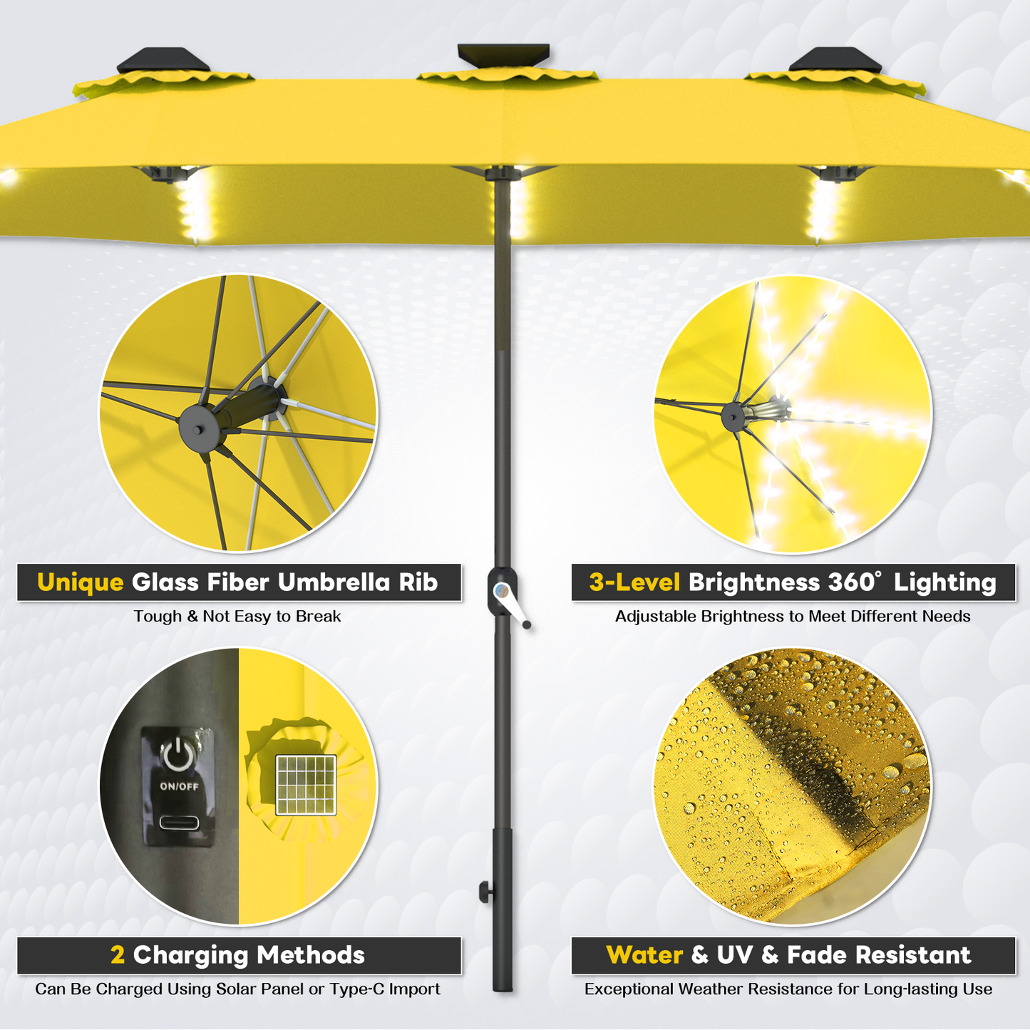 YODOLLA best patio umbrella UV and fade resistant