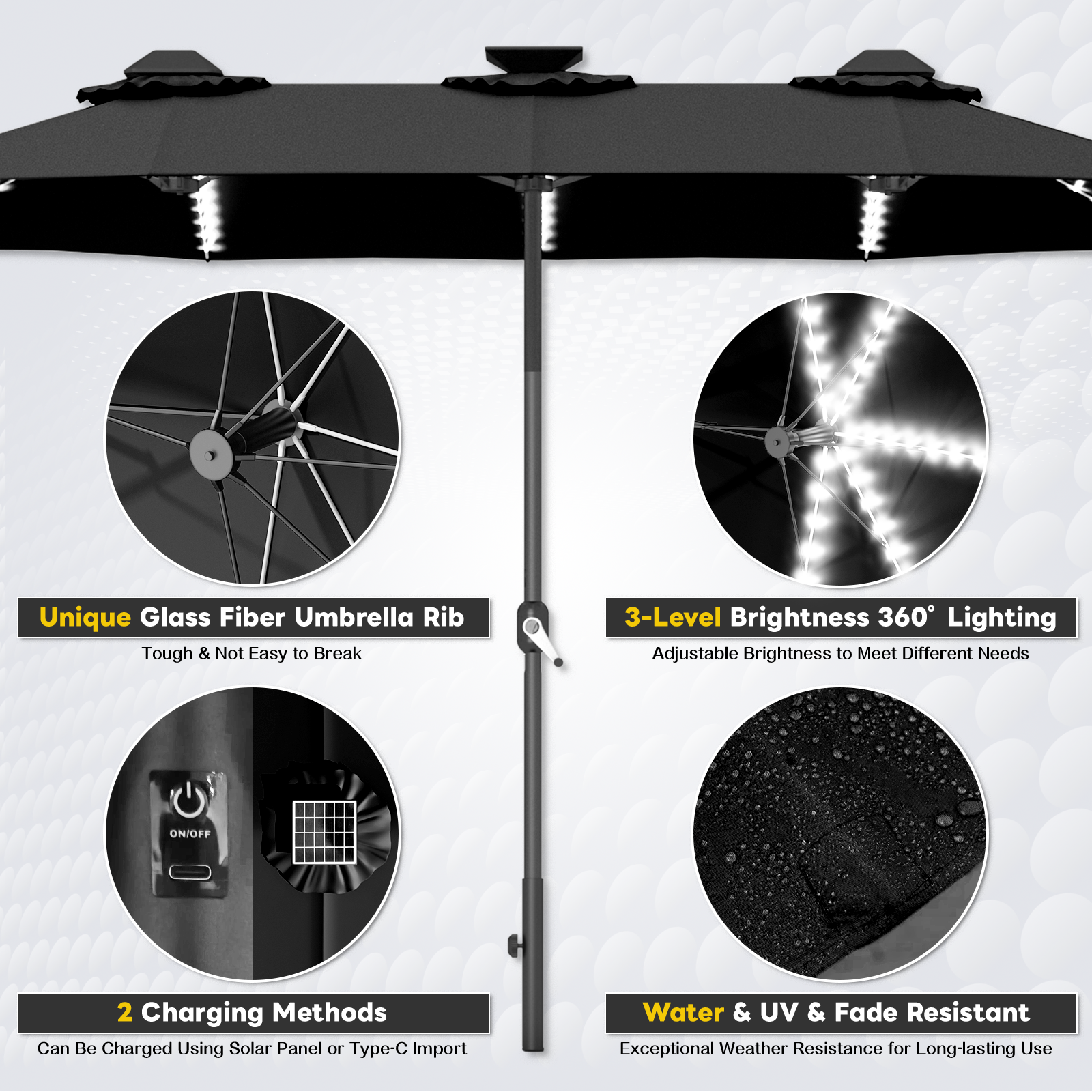 YODOLLA large umbrella for patio waterproof
