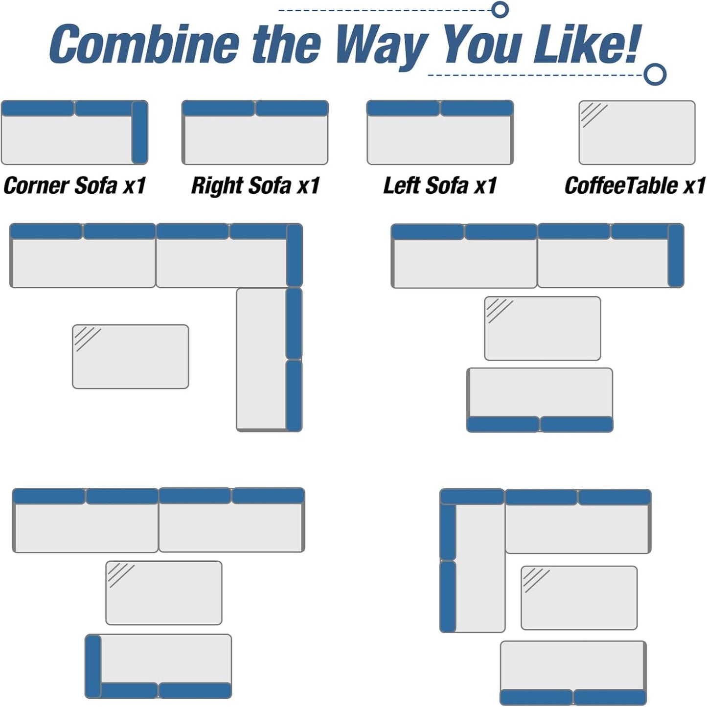 YODOLLA Metal Patio Sofa Set w/ Cushions