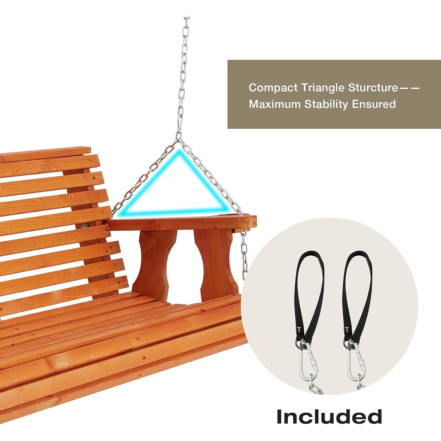 YODOLLA best wooden porch swing for comfort