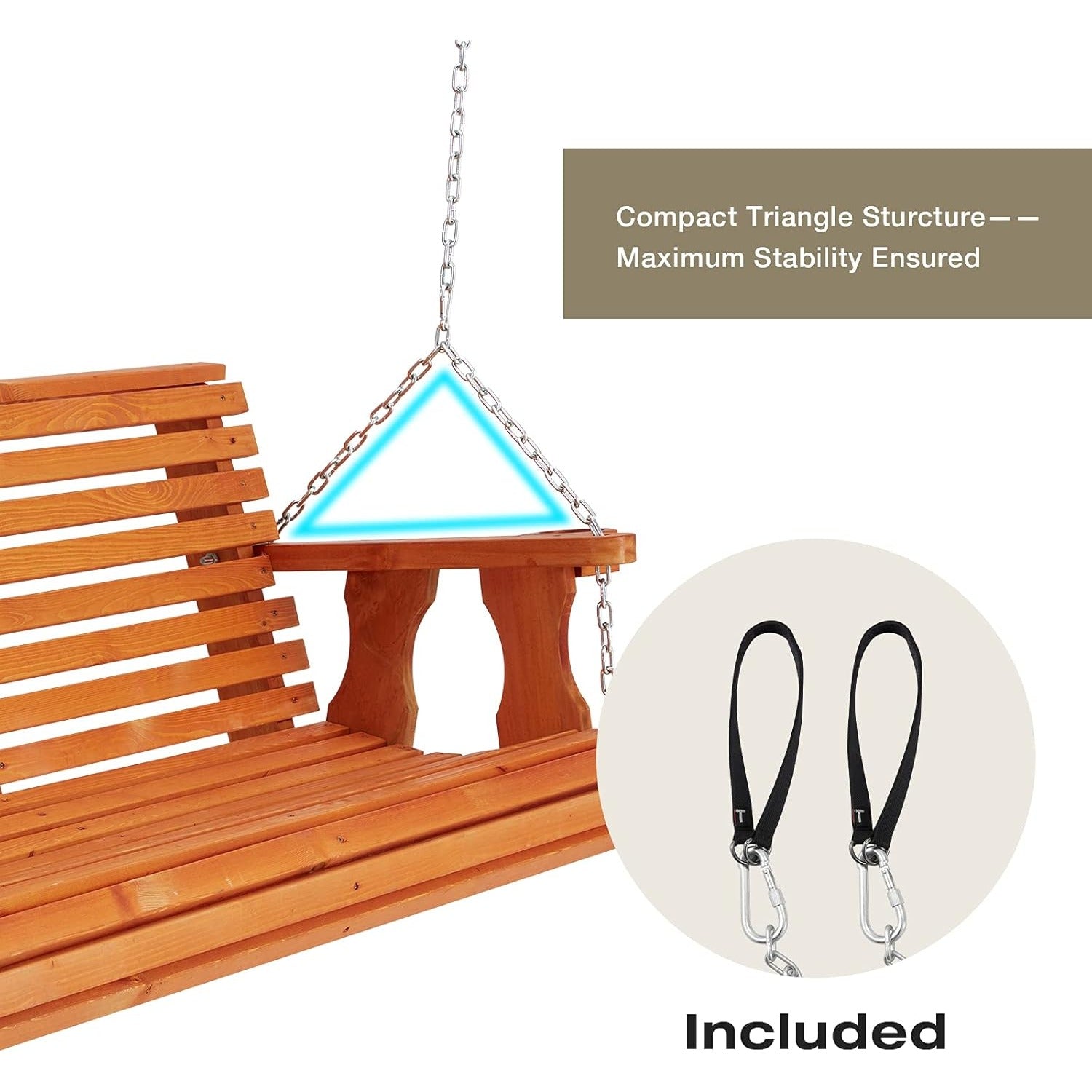 YODOLLA best wooden porch swing for comfort