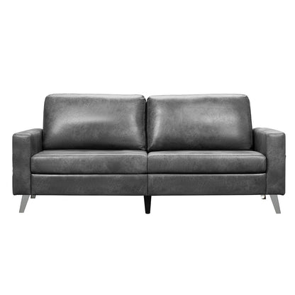 YODOLLA 79 Inch Sofa Couch for Living Room, Faux Leather, Gray