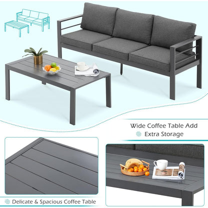 YODOLLA 7 Pieces Aluminum Patio Furniture Set, Dark Gray