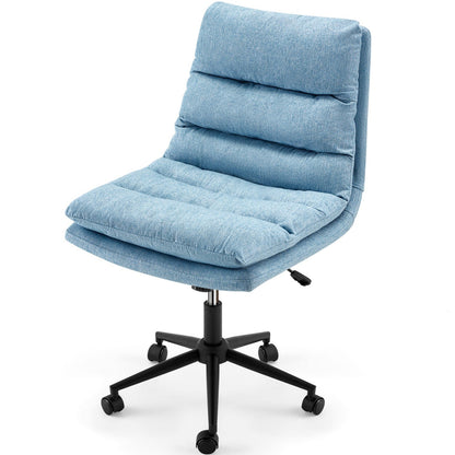 YODOLLA Office Chairs Swivel Desk Chair, Linen Fabric Blue