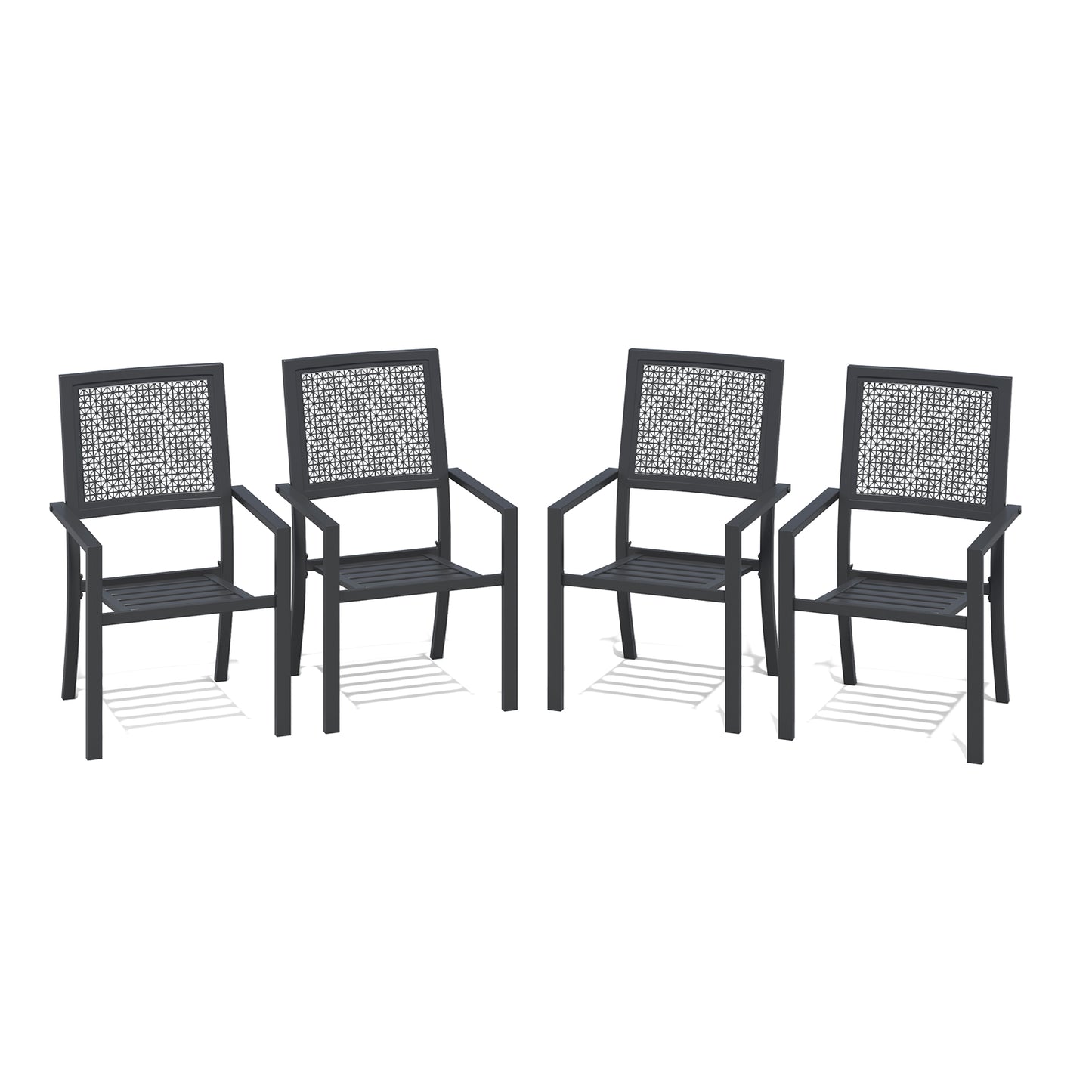 YODOLLA Outdoor Metal Dining Chairs, Set of 4