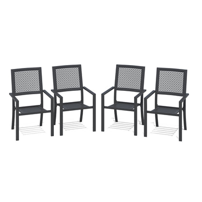 YODOLLA Outdoor Metal Dining Chairs, Set of 4
