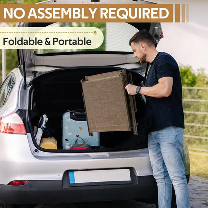 YODOLLA 7 Back & 2 Leg Adjustable Outdoor Chaise Lounge Chair Set of 2, Brown