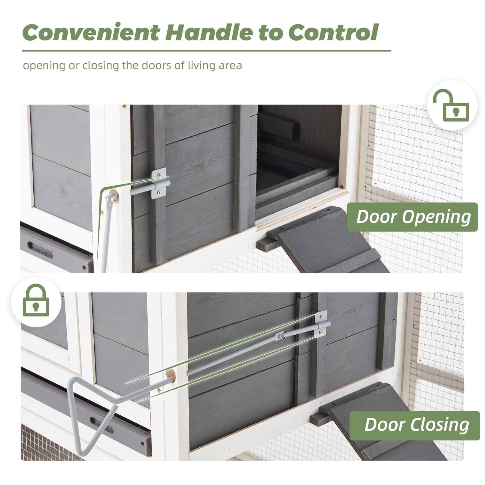 YODOLLA grey and white luxury chicken coop.