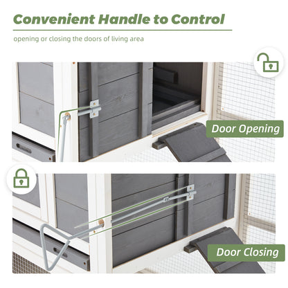 YODOLLA grey and white luxury chicken coop.