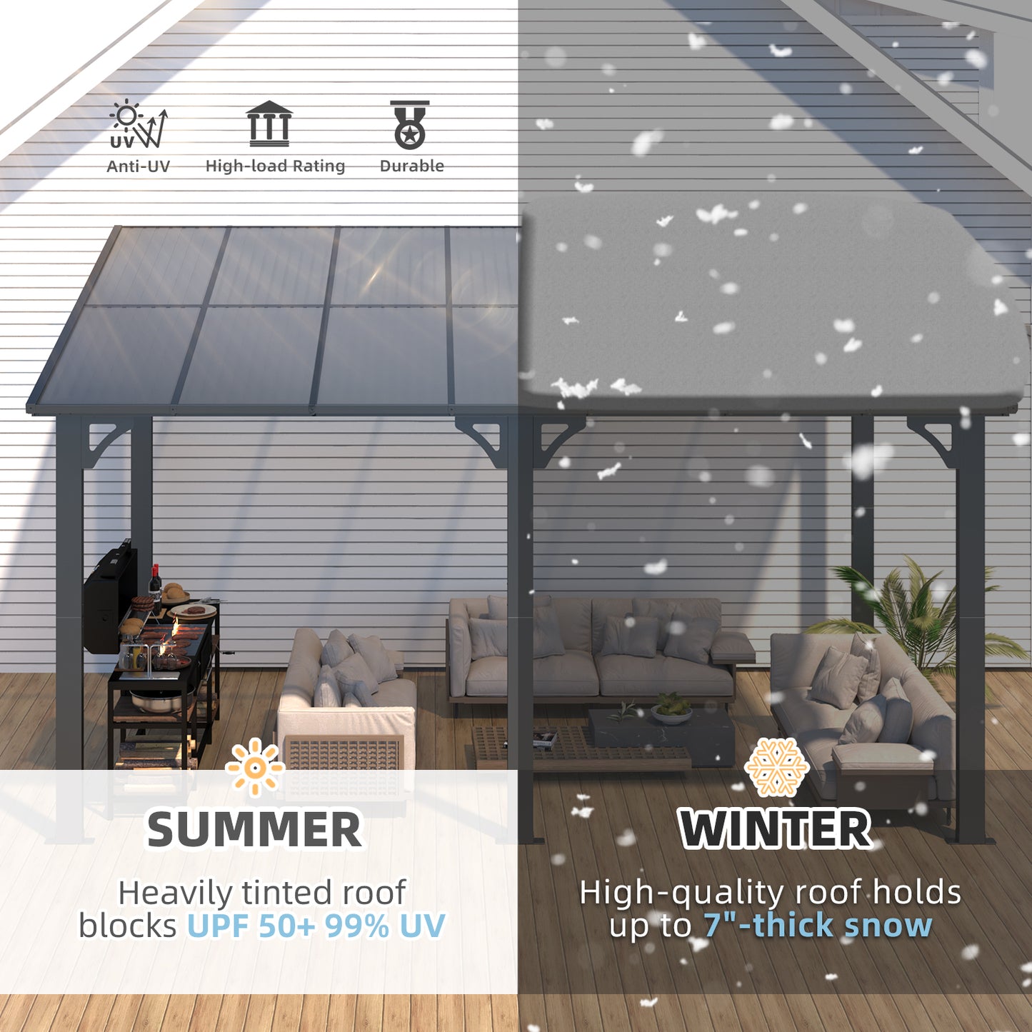 YODOLLA Outdoor Black Gazebo