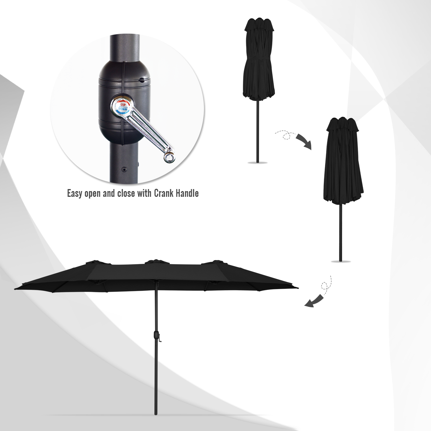 YODOLLA heavy-duty outdoor table umbrella