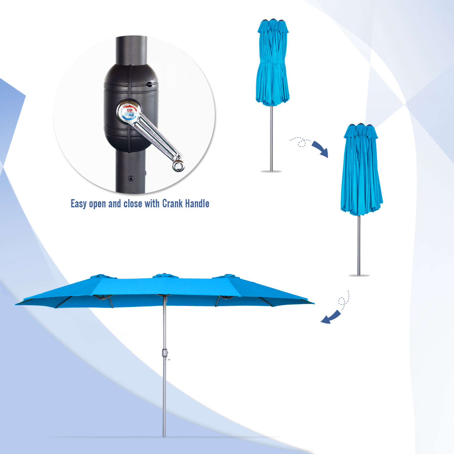 YODOLLA rectangular patio umbrella for outdoor use