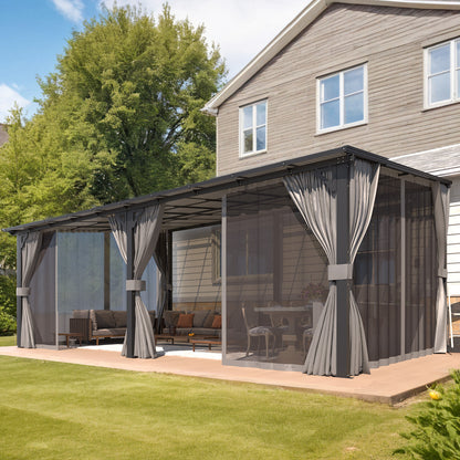 YODOLLA 20x12 Gazebo with Curtains