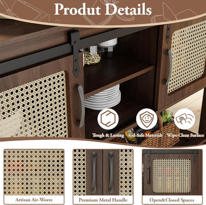 YODOLLA 47'' Buffet Cabinet, Coffee Bar Storage Cabinet