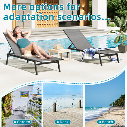 YODOLLA Curved Design Pool Lounge Chairs, Dark Grey