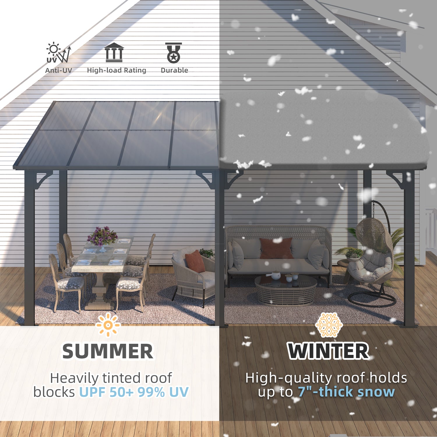 YODOLLA Outdoor Patio Hardtop Gazebo