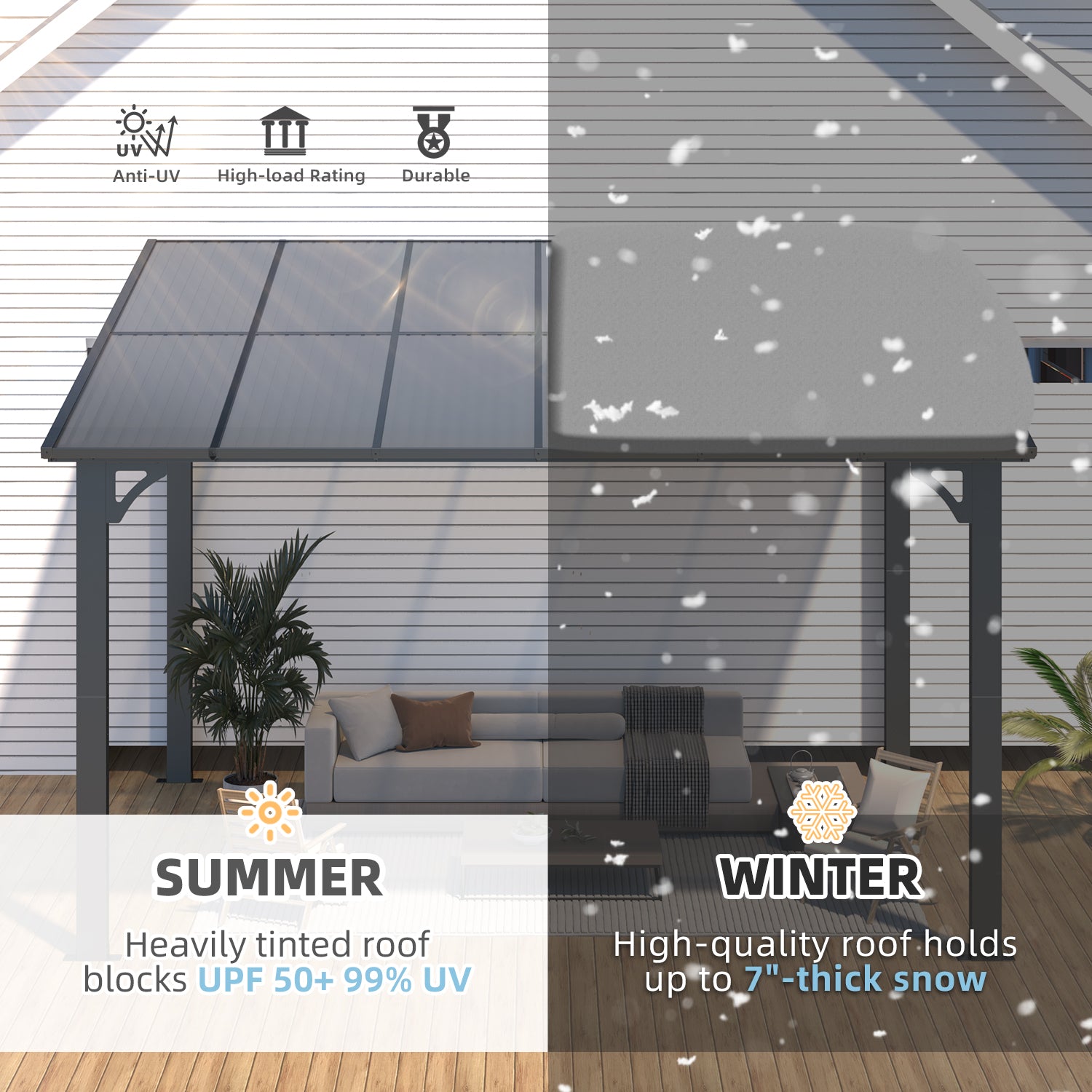 YODOLLA Wall-Mounted Hardtop Gazebo