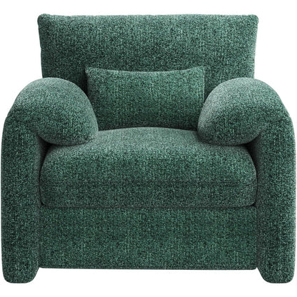 YODOLLA Oversized Armchair, Chenille Mid Century Accent Chair, Comfy Upholstered Single Sofa, Extra Wide Reading Chairs